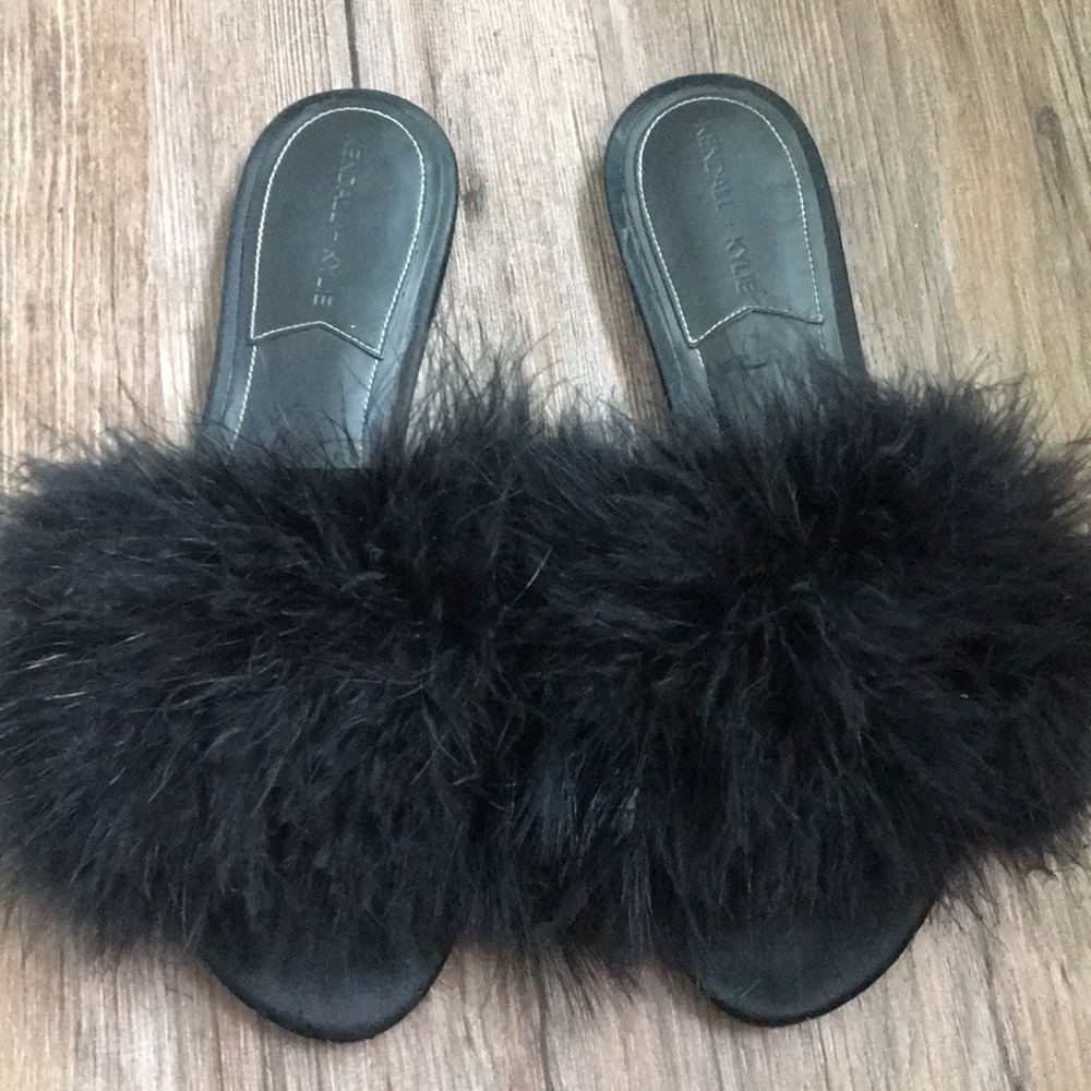 Kendall + Kylie feather flats